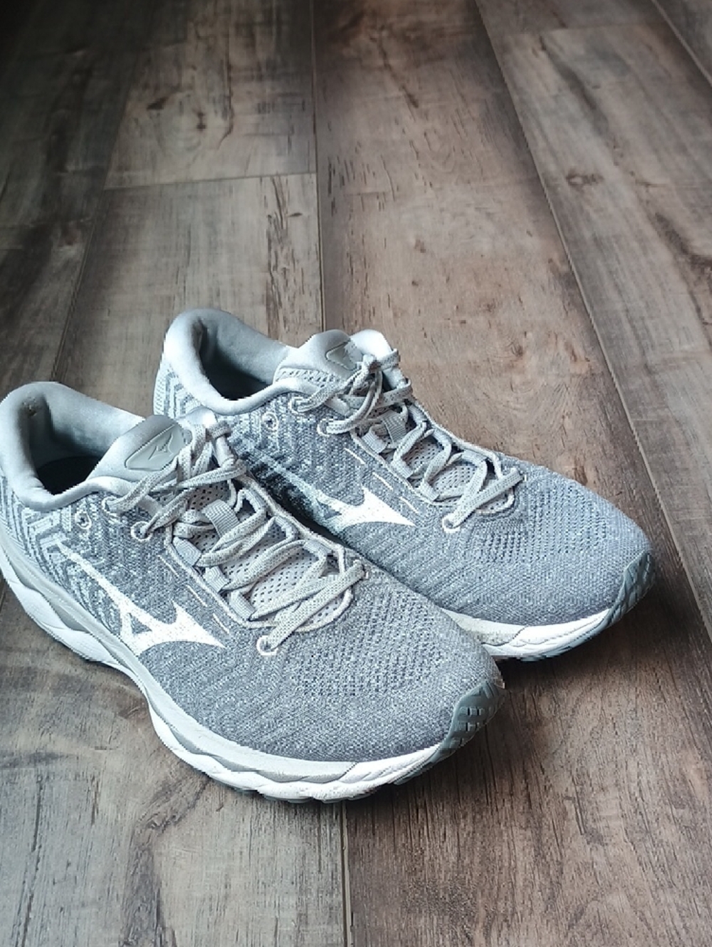 Mizuno Gray Knit Running Sneakers - Picture 11 of 11